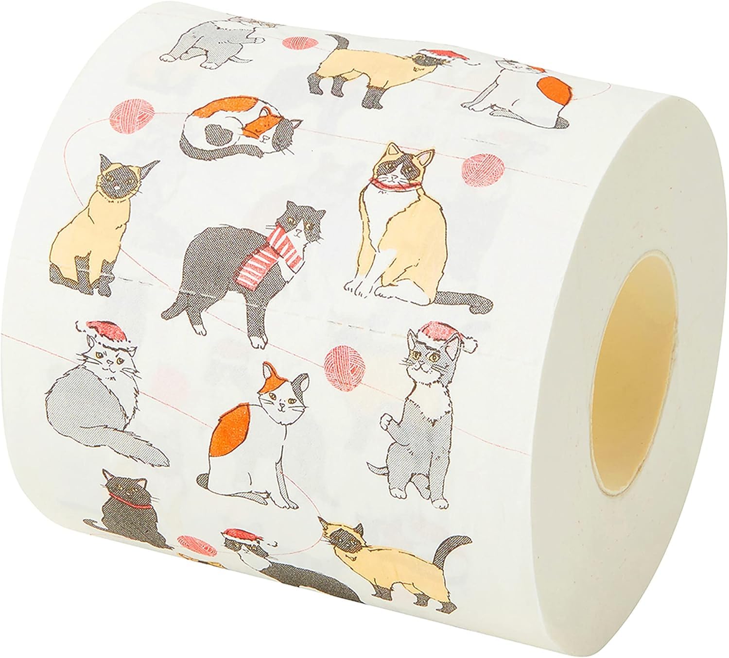 Talking Tables Nieuwigheid Kerst toiletrol met katten | Grappig toilet badkamer accessoire, geschenken voor Kerstmis, rood, één maat, BC PET T ROLL CAT