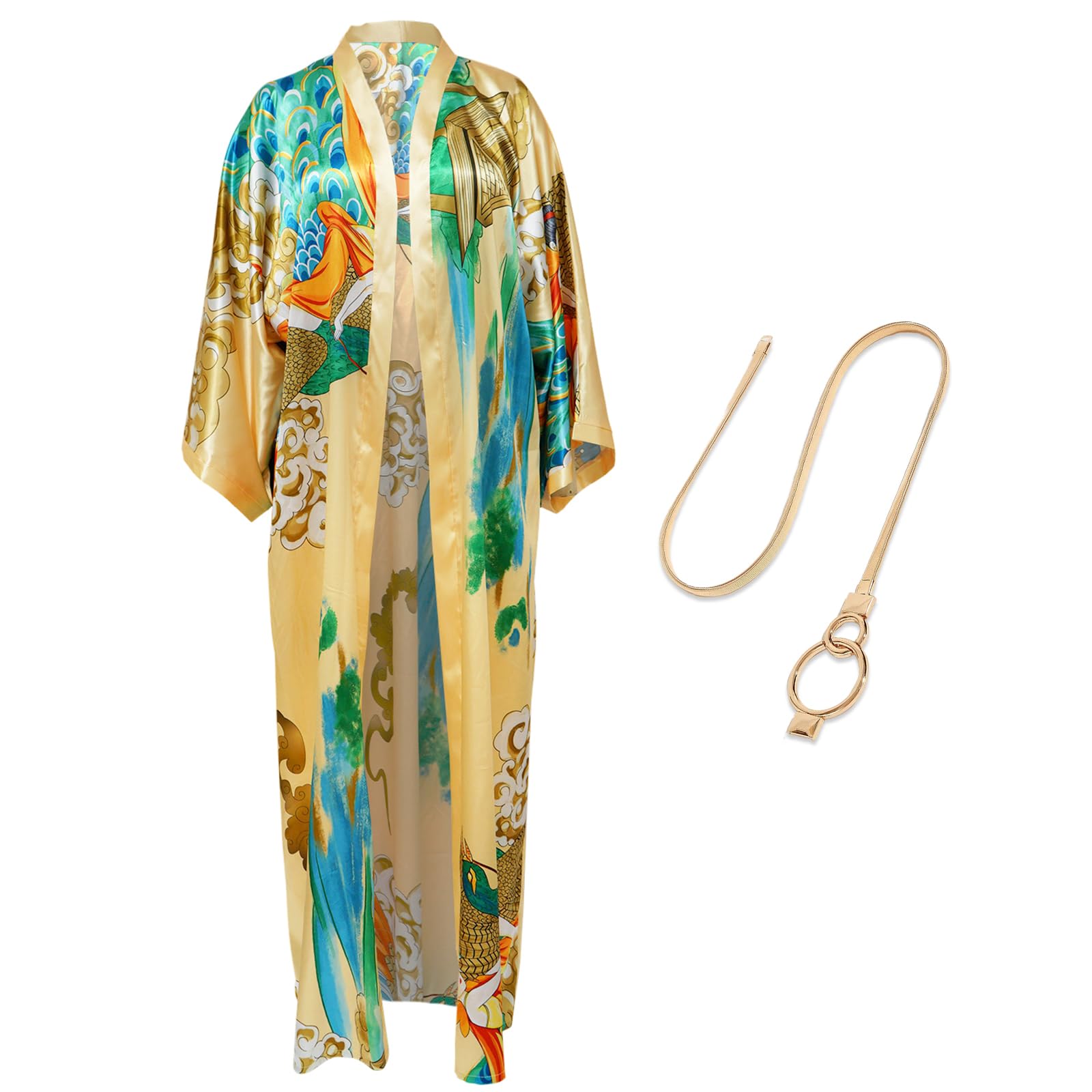 Kimonos para mujer, cárdigan largo hasta el suelo, batas largas, vestido tipo kimono para playa, traje de baño, salida de baño con cinturón
