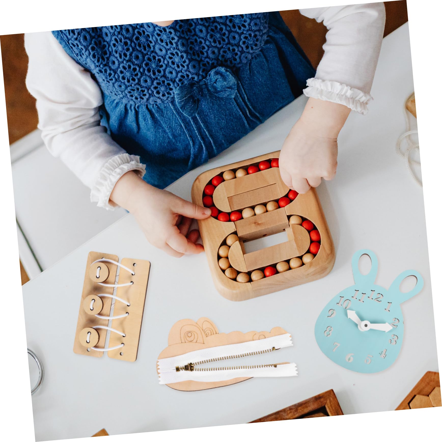6 Tableros Montessori de Madera para Niños Pequeños Actividades Sensoriales para Desarrollar Motricidad Fina y Habilidades de Observación en Familia o Escuela