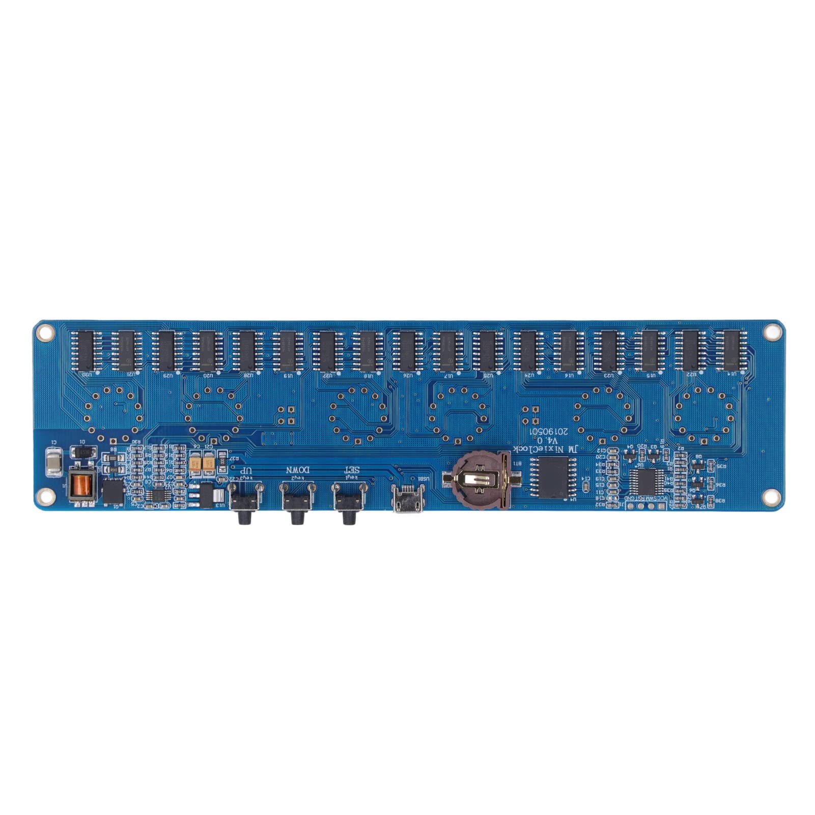 Zestaw zegara z rurką świecącą DIY, wyświetlacz czasu 12/24-godzinnego, antywirusowy, kolorowe światła, interfejs USB 5 V, obudowa z drewna bukowego, szklany moduł rurkowy