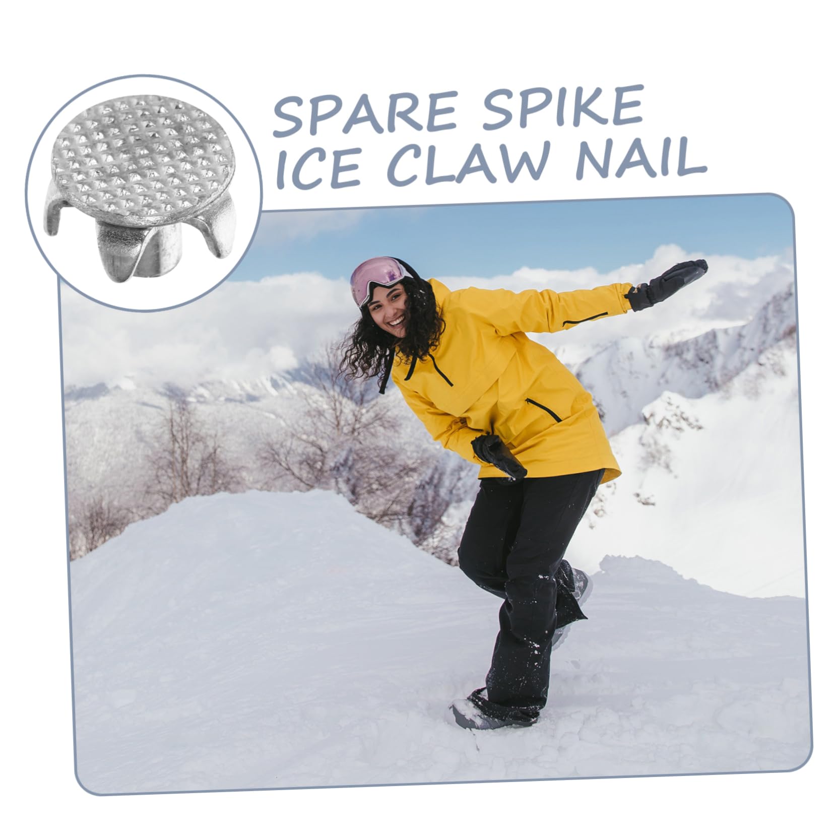 45 Piezas Crampones De Uñas Clavo De Zapato De Campo De Nieve Tacos De Hielo Puños De Nieve Pinzas Antideslizantes Empuñaduras Seguras para Zapatos Zapatero Práctico Acero Silver