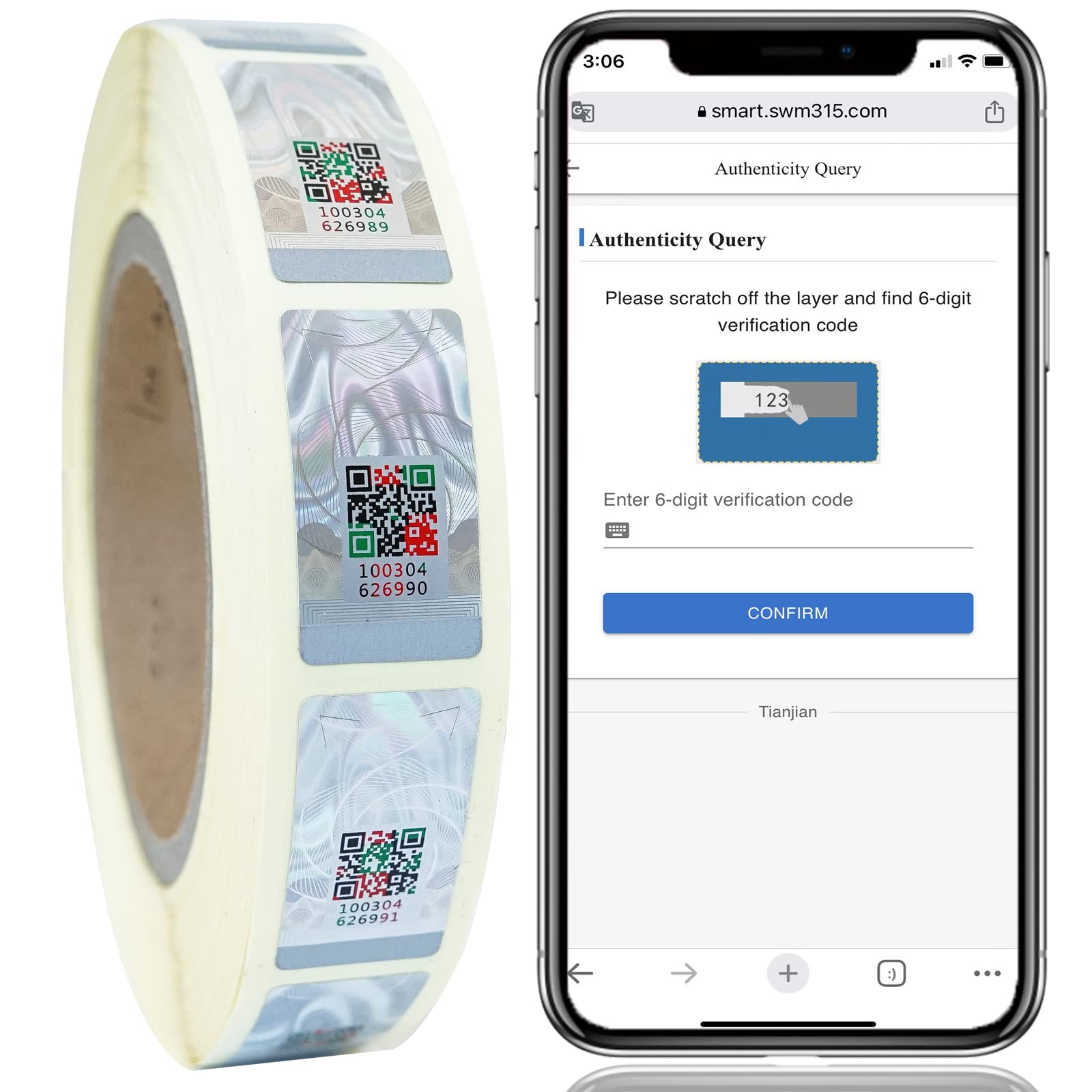 1000pcs 3D hologram seal original 18*35mm shiny silver – Anti-counterfeiting code security labels, autohesion tamper proof label