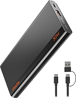 imuto Slim Portable Charger for iPad Pro, Pixel iPad External Battery 30W Power Bank for iPhone 15/iPhone 15 Pro/iPad Pro 12.9/11in/ iPad Mini 6/ iPad Air 5/Portable Charger Pixel 6A 7 Pro 5A 5G 4A XL