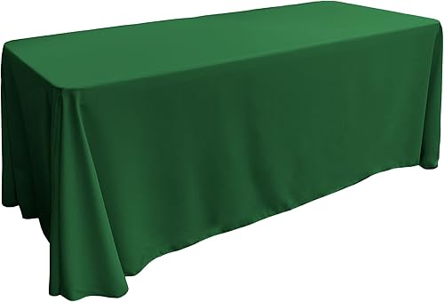LA Linen Mantel rectangular lavable de popelín de poliéster, resistente a las manchas y a las arrugas, 90 x 132 pulgadas, mantel de tela para