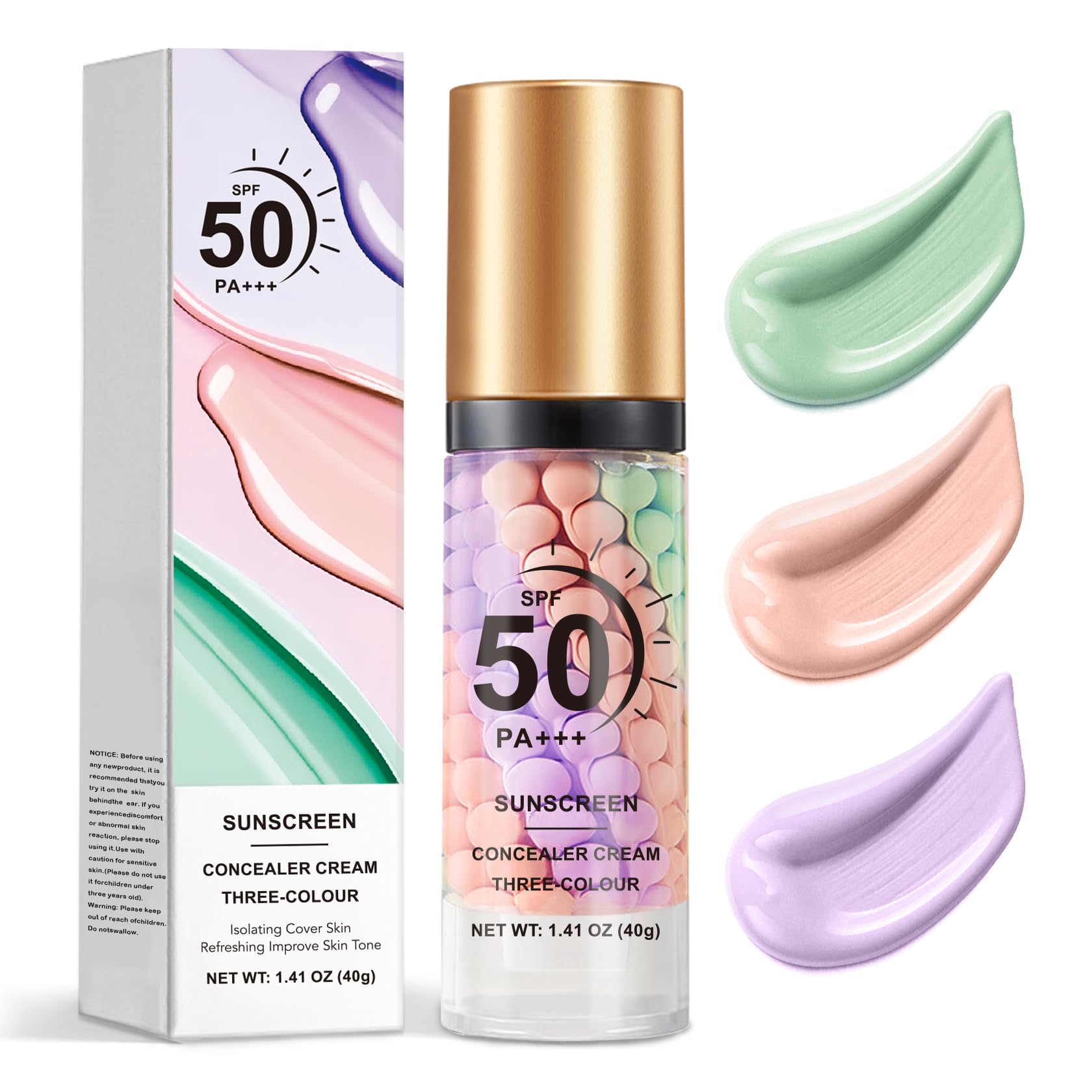 Color Correcting Primer for Face before Makeup Purple Pink Green 1-Pack