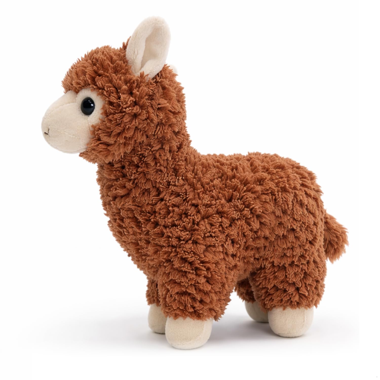 com-four® Peluche Llama 22 cm – Alpaca Suave 100% poliéster – muñeco de Peluche Esponjoso – Juguete tierno para Regalo y decoración (marrón - Llama) — view 5