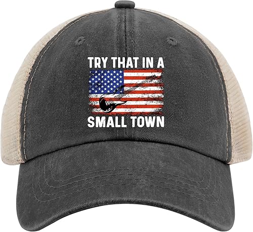 Gorra de béisbol para mujer, diseño de pueblos pequeños, Negro 01