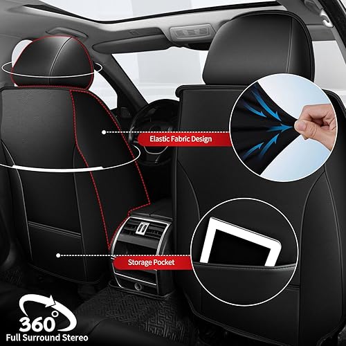Miniatura 3 de TTX LIGHTING Juego completo de fundas de asiento de automóvil para Kia Sportage 2007-2024 2025, de cuero impermeable, 5 fundas de asiento,