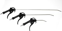 VCT Deluxe 3-Piece Air Blow Gun Kit: 4", 12", 20" Angled Nozzles - Ergonomic Pistol Grip for Air Compressors