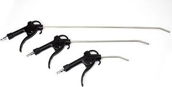 VCT Deluxe Air Blow Gun with 4", 12", and 20" Long Angled Nozzle