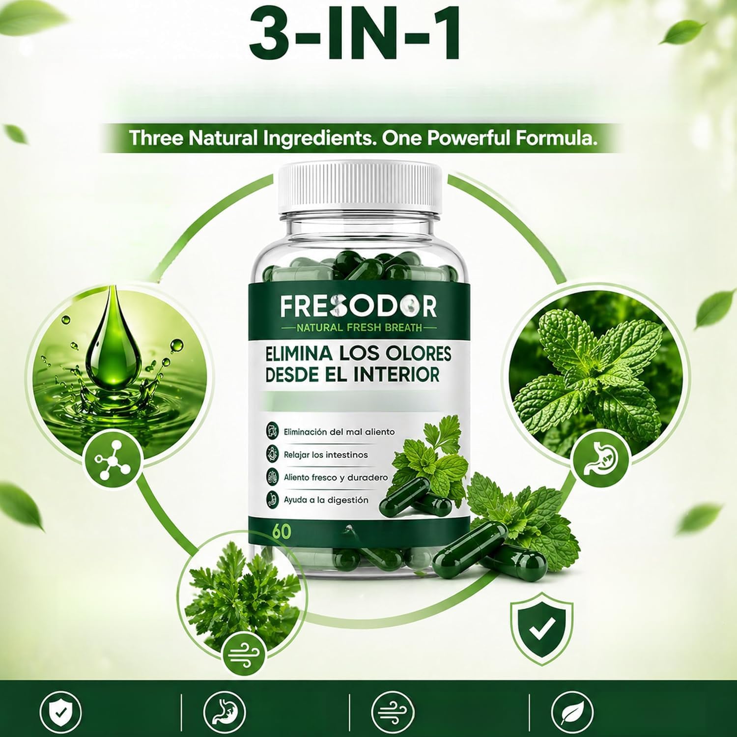 Fresodor para Mal Aliento, respiro naturale fresco, elimina completamente l'imbarazzo degli odori! deodora efficacemente ,2pcs