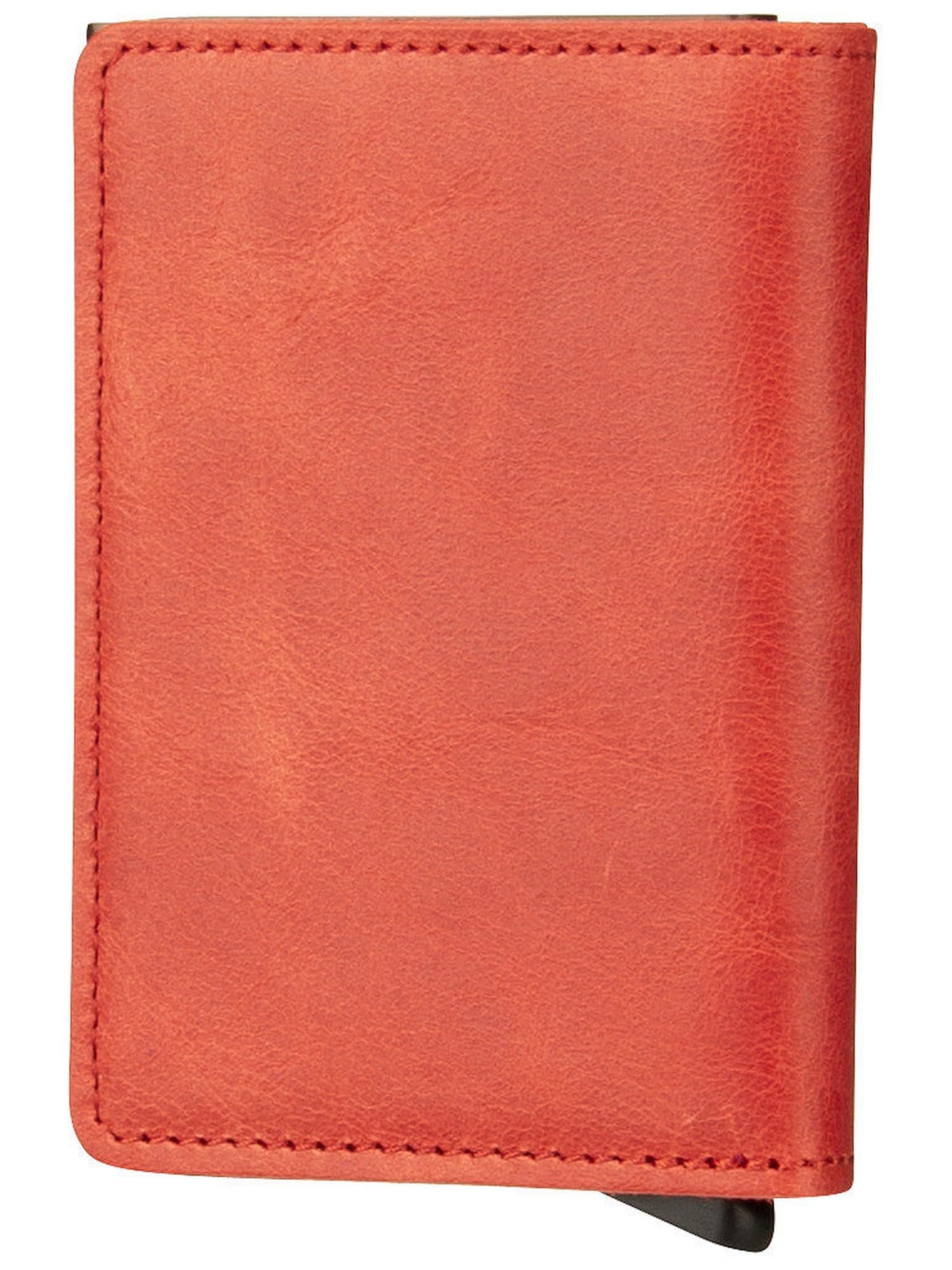 Secrid Slimwallet Kartenetui Orange aus Leder für 4 Karten mit oder 6 Karten ohne Prägung, Maße: 10,2 x 6,8 x 1,6 cm, SV-Orange