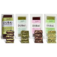Rawmantic Dubai Chocolate Multi-Serve Pack of 4 - 1 x Knafeh Pistachio, 1 x Matcha, 1 x Matcha Cotton Candy & 1 x Cotton Candy Angel Hair, Plant-Based, Vegan, No Artificial Flavors, Non-GMO & Kosher