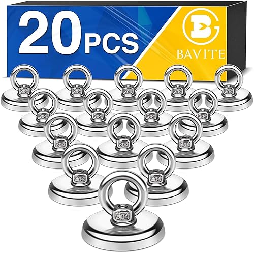Miniatura 1 de E BAVITE Magnetic Hooks, 100 LB45KG Heavy Duty Magnetic Hooks with Countersunk Hole Eyebolt, Perfect for Home, Kitchen, Workplace, Office and