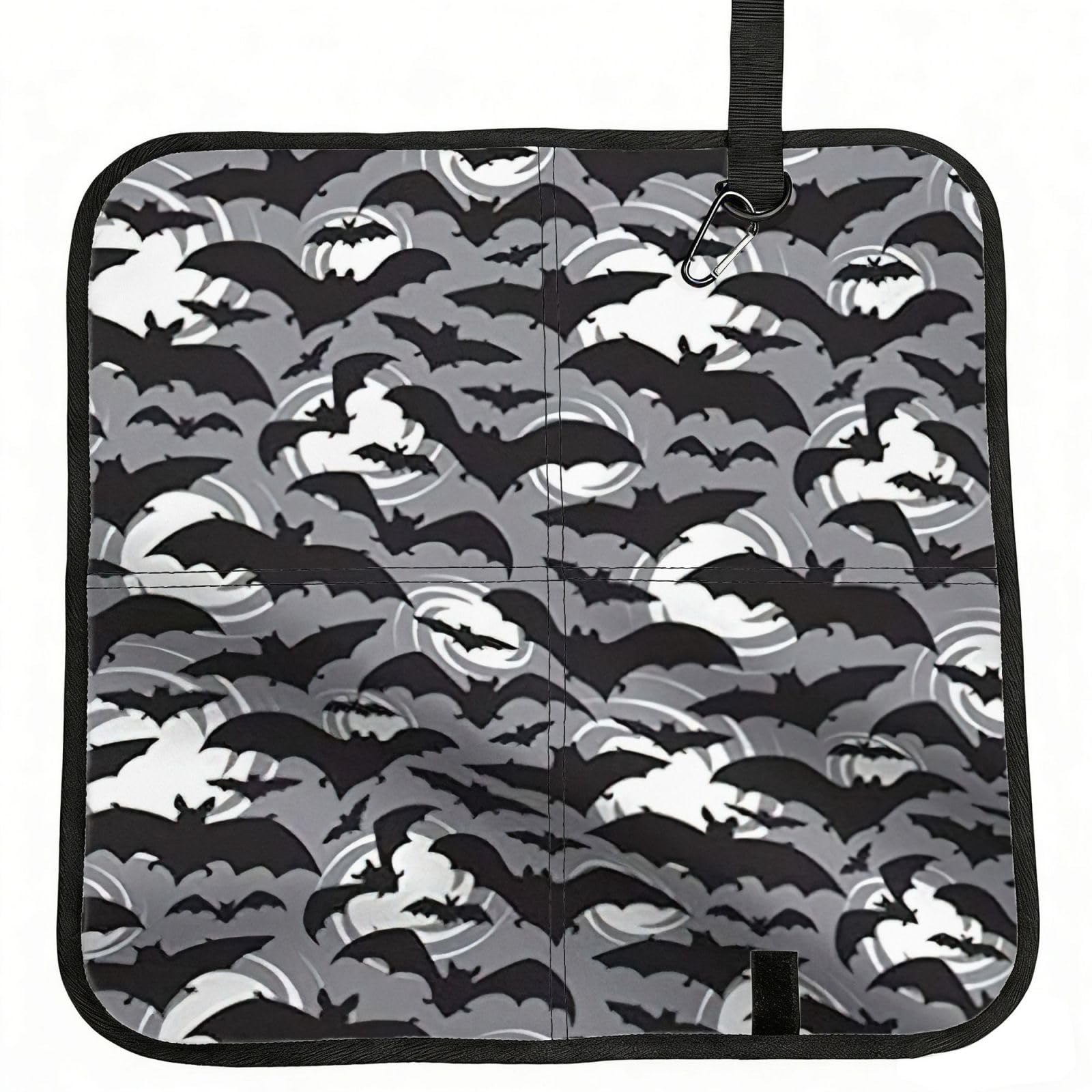 AYYQWE Halloween Bats Grey Print Foldable Seat Cushion Portable Chair Pad Office Commuting Picnic Camping Outdoor