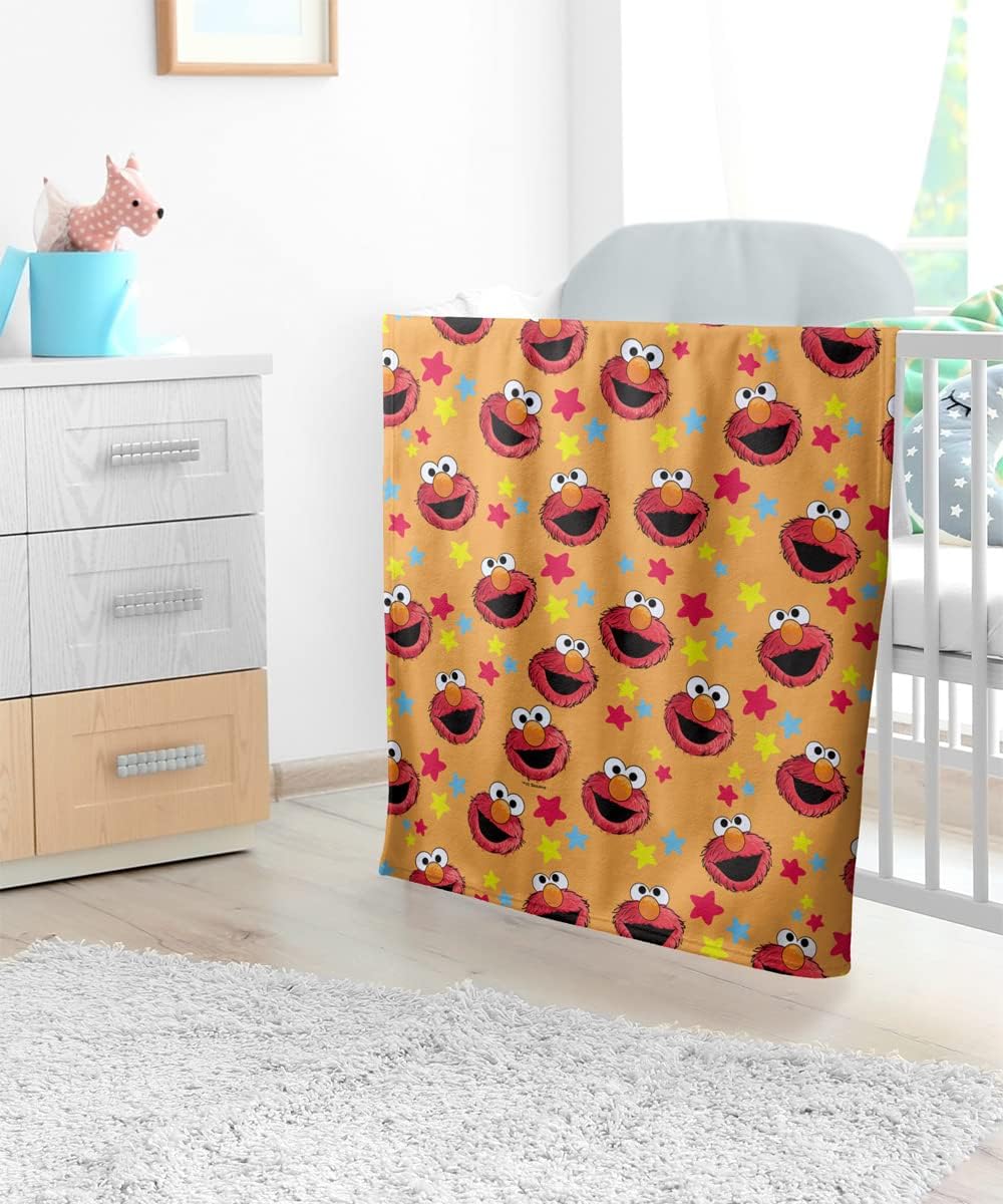 LOGOVISION Sesame Street Lightweight Baby Blanket, 30"X40", Elmo Pattern Unisex for Infants Girls & Boys