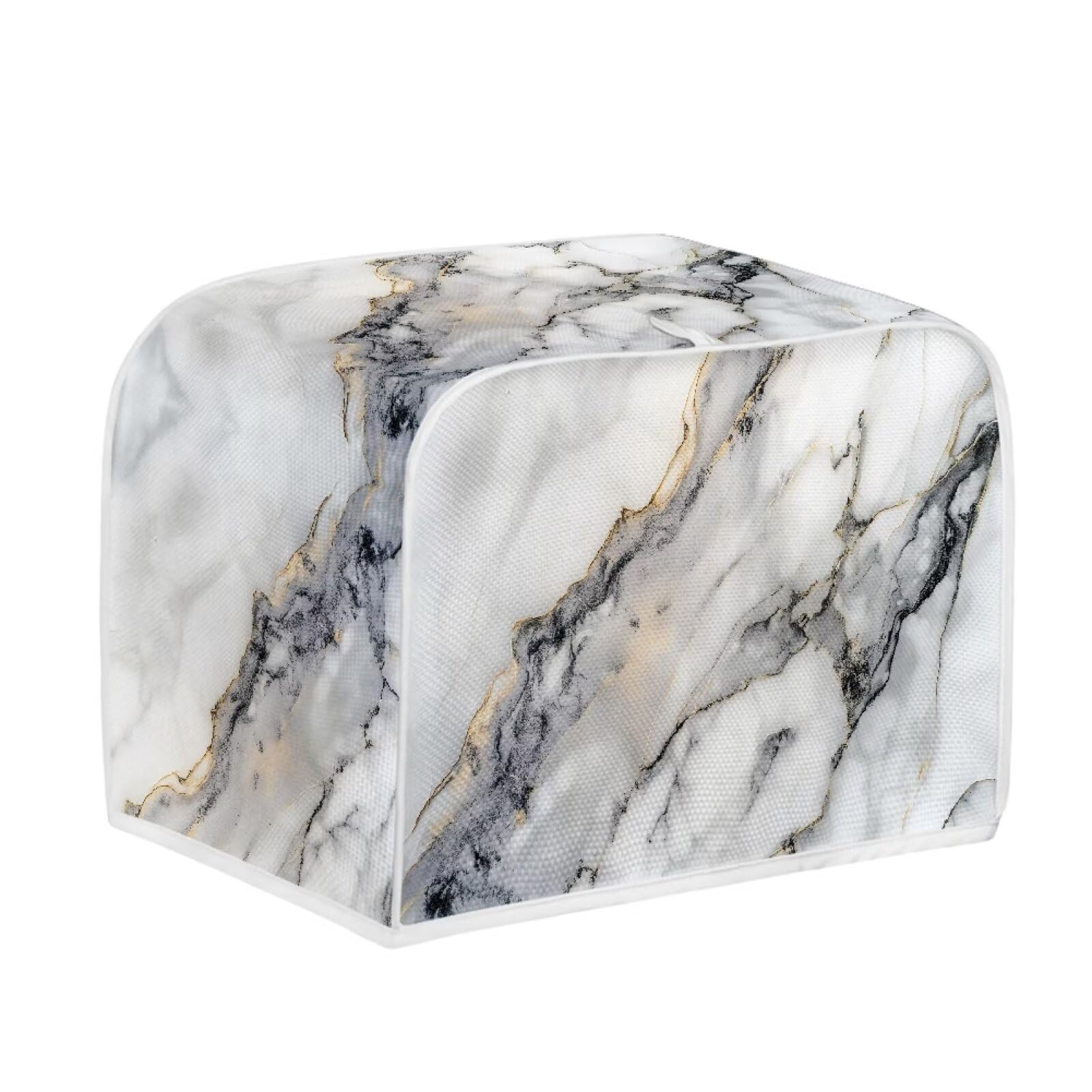 2 Slice Toaster Dust Cover Bread Toaster Oven Dustproof Cover Kitchen Bakeware Protector Dustproof Fingerprint Protection Gift for Women (11.4 x 7.9 x 7.5), Grey White Marble