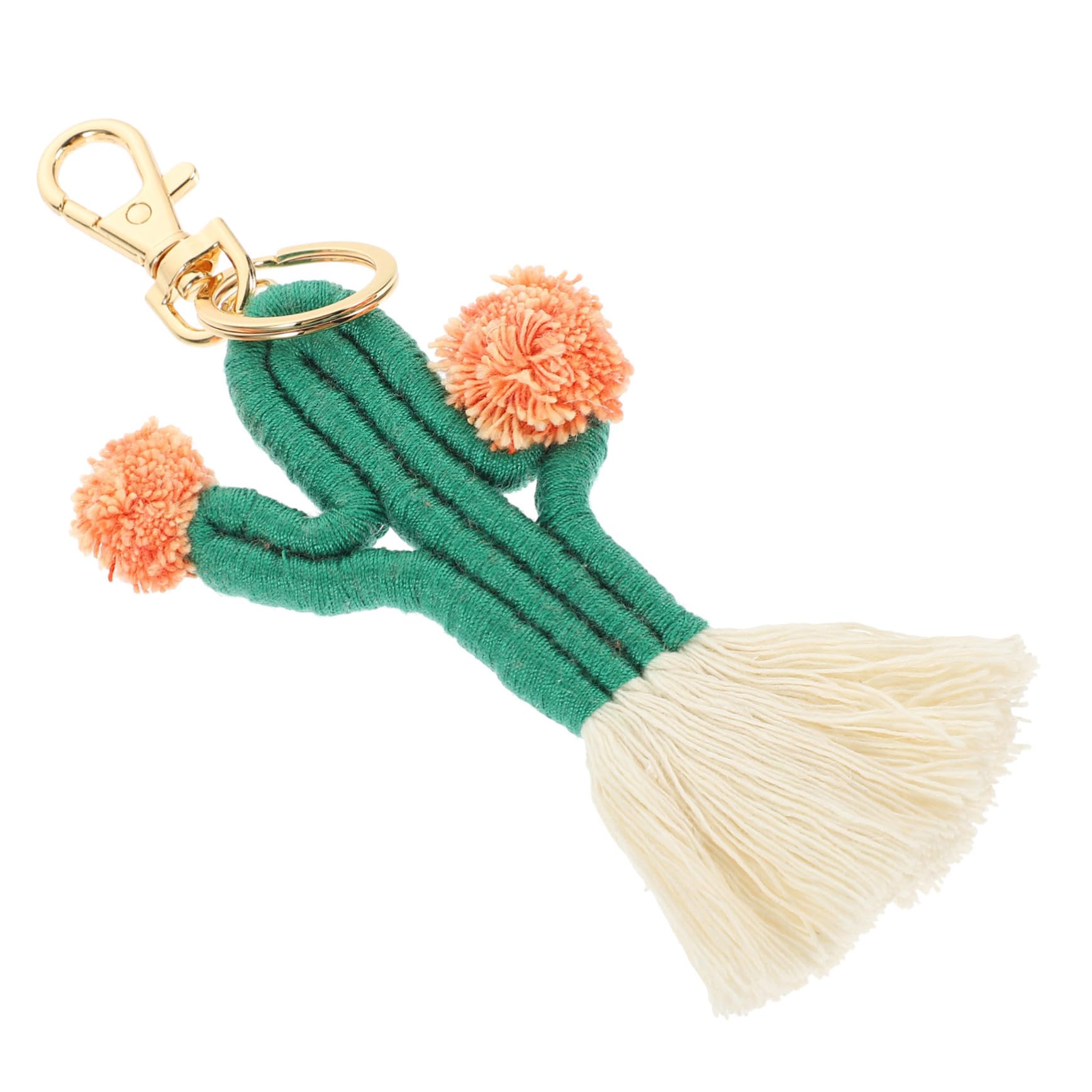 TOYANDONA 5piezas Llavero De Cactus Mano Borlas Adorno Colgante Bohemio Para Claves y Bolsos Accesorio Creativo De Decoración Para Mujeres