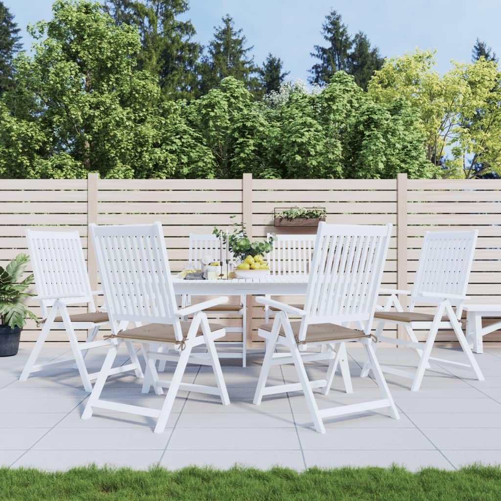 Sitzkissen Outdoor 6er Set Taupe 50 x 50 x 3 cm Oxford Atmungsaktiv Mit Schaumstofffaser Für Gartenstuhl Balkon Terrasse Und Lounge