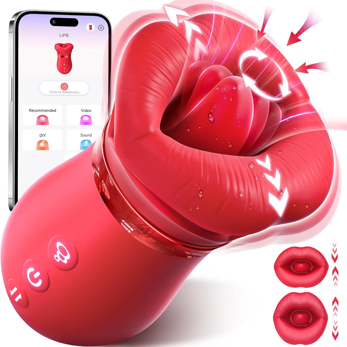 Sex Toys Sucking Vibrator for Women - Sovokn 5 IN 1 Female Sex Toys Mouth Rose Sex Toy Vibrator, 10 Tongue Licking, 3 Auto & 1 Manual Adult Toys Vibrators Clit Nipple Anal Adult Sex Toys for Women