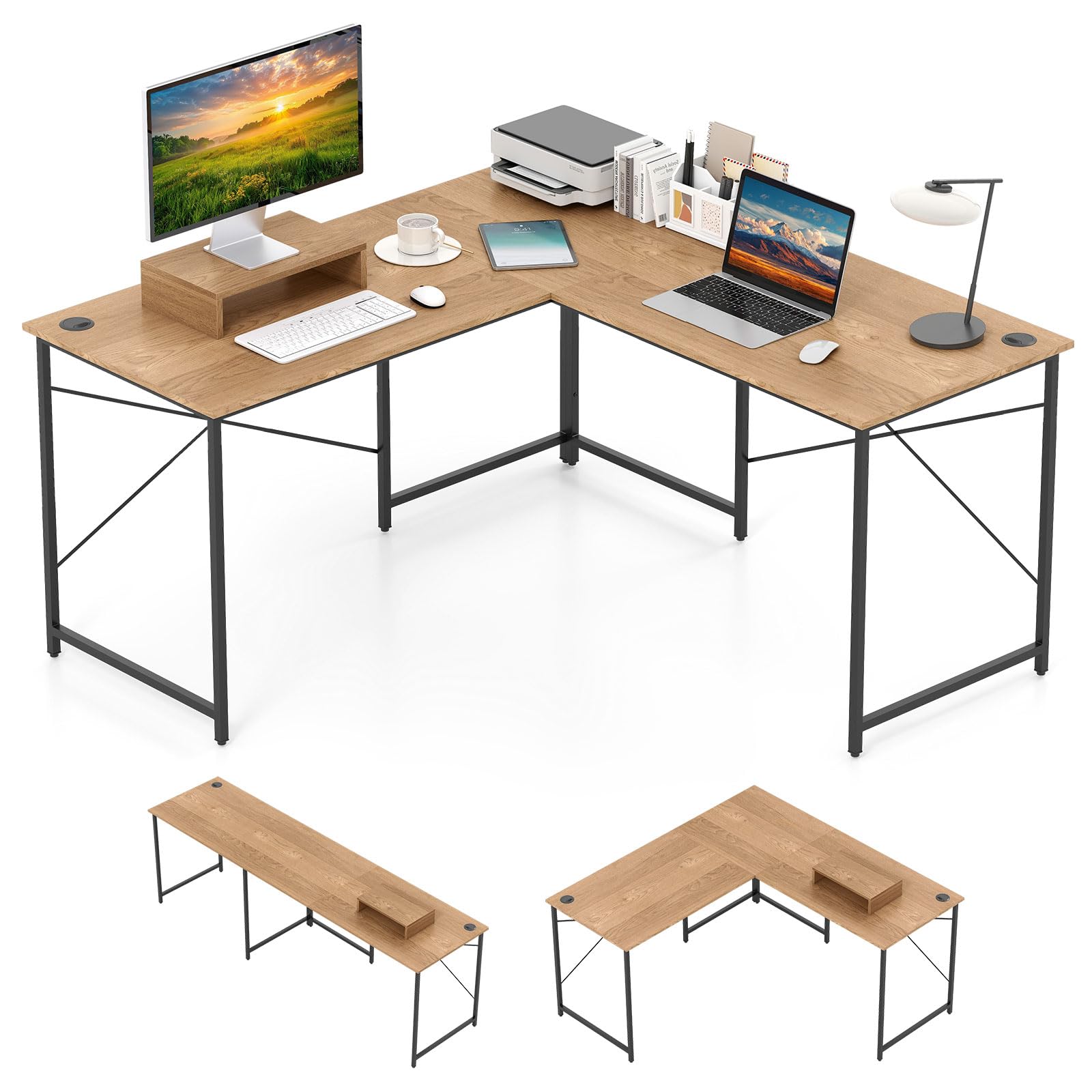 costway bureau d'angle l réversible