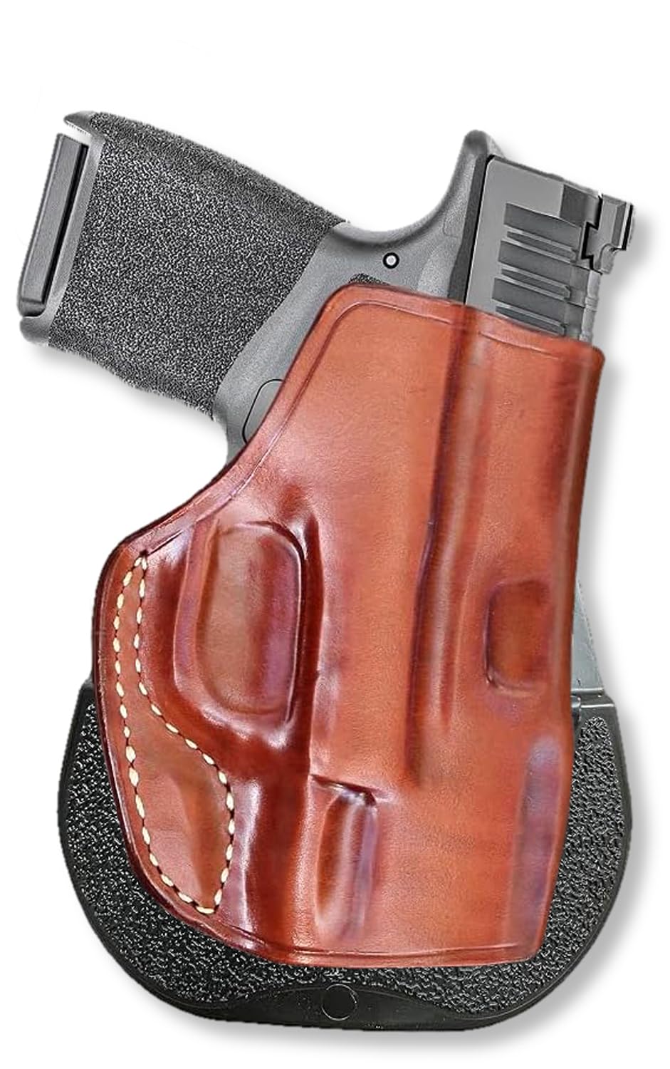 Premium Leather OWB Paddle Holster with Open Top, Custom Fit Springfieldd Hellcat 9mm 3" Barrel, Right Hand Draw, Brown Color #1524#