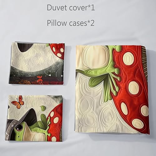 Miniatura 17 de AILONEN Juego de funda de edredón de calavera de azúcar, tamaño Queen, juego de funda de edredón de calavera de rosa roja, juego de ropa de cama