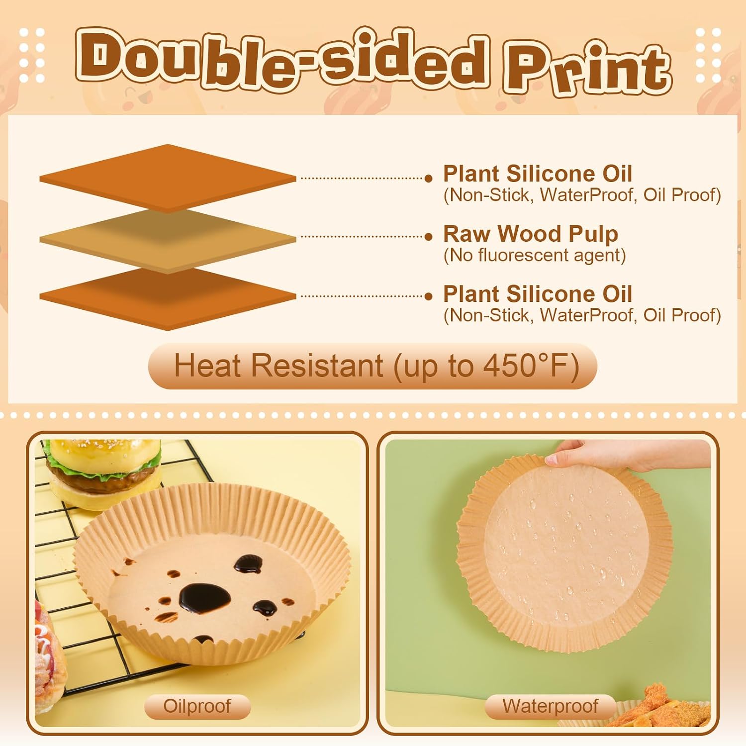 300 Pcs Air Fryer Liners Disposable, Round Parchment Paper Liners, 9 Inch