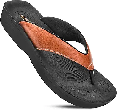 AEROTHOTIC Women's Comfortable Arch Support Summer Orthotic Flip Flops Sandals