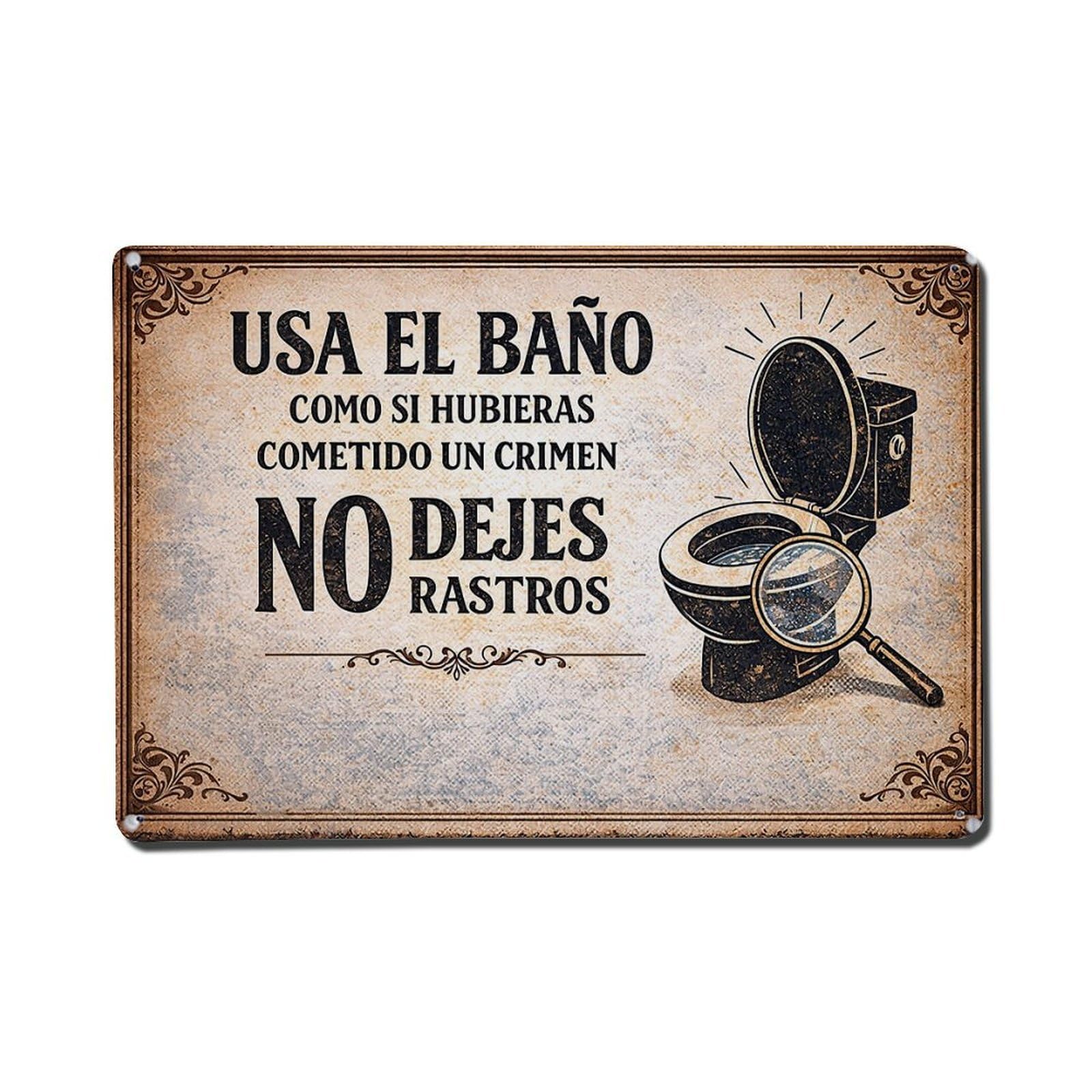 Nestemfo Vintage Bathroom Humor Sign Design Tin Sign Metal Sign, Living Room,Bar, Home, Bedroom Wall Decor,Retro Metal Poster 8X12 Inches