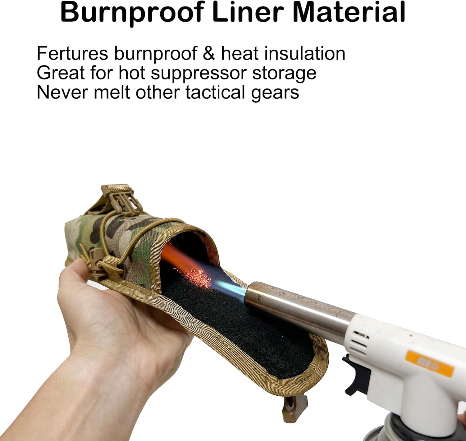 Buraku Hot Suppressor Pouch Heat Insulation Melt Resistant Rifle Pistol Silencer Storage Holster Multi-Purpose Molle Pouch Holder