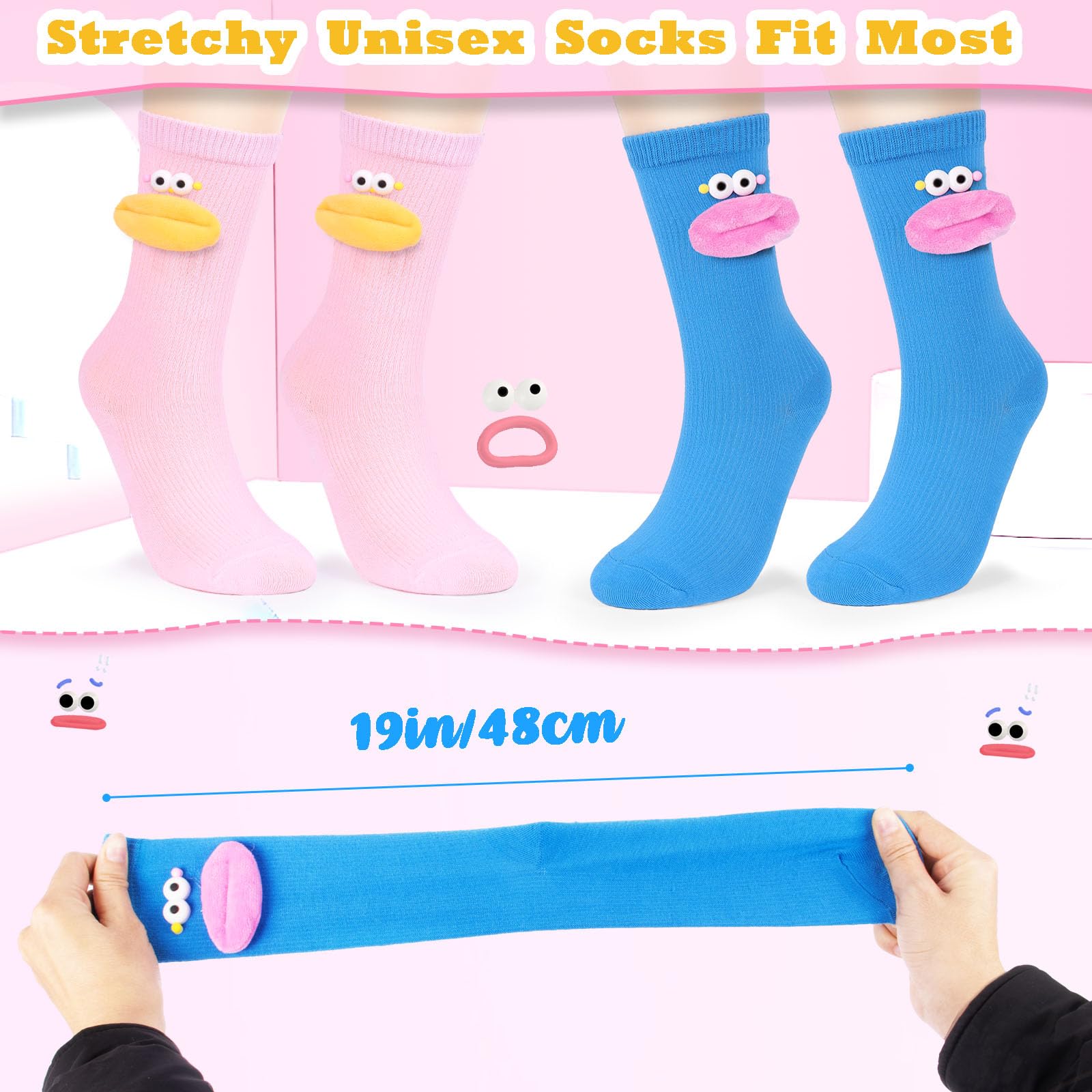 Divertidos calcetines locos, 2 pares de calcetines novedosos para niños y niñas, bonitos calcetines de dibujos animados para Navidad, regalos de broma
