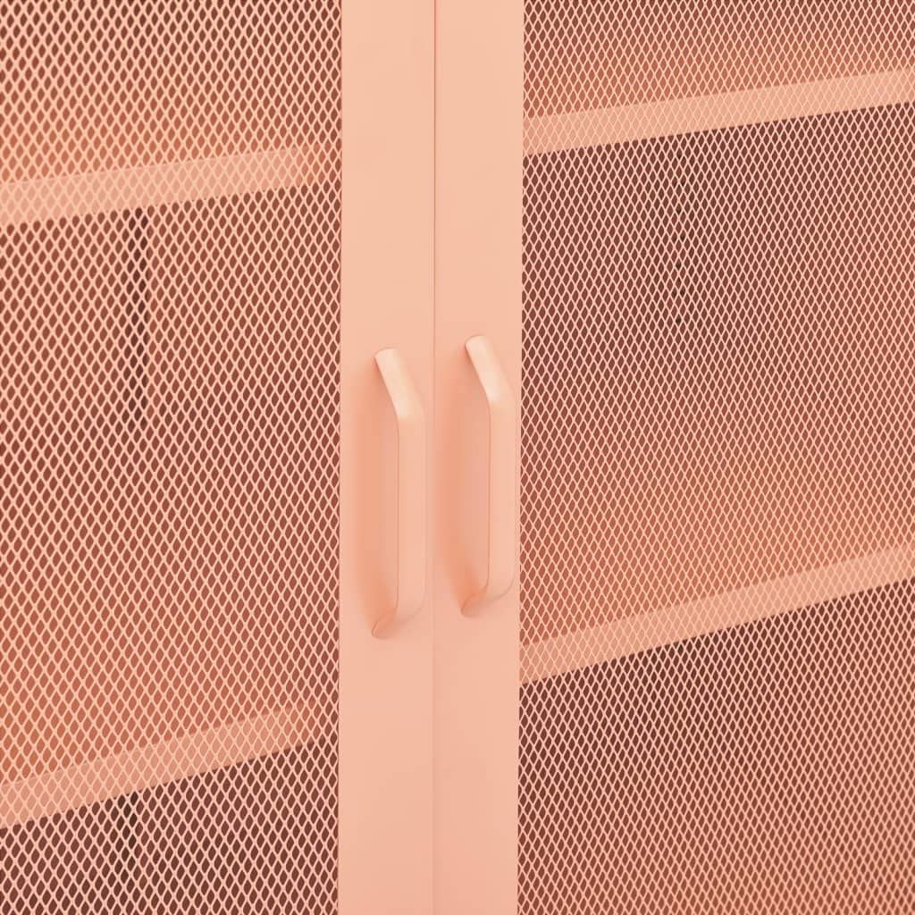 Armadio da ufficio, autoportante, in metallo, per aziende, ufficio, scuola, rosa, 80 x 35 x 101,5 cm, in acciaio (facile da montare)