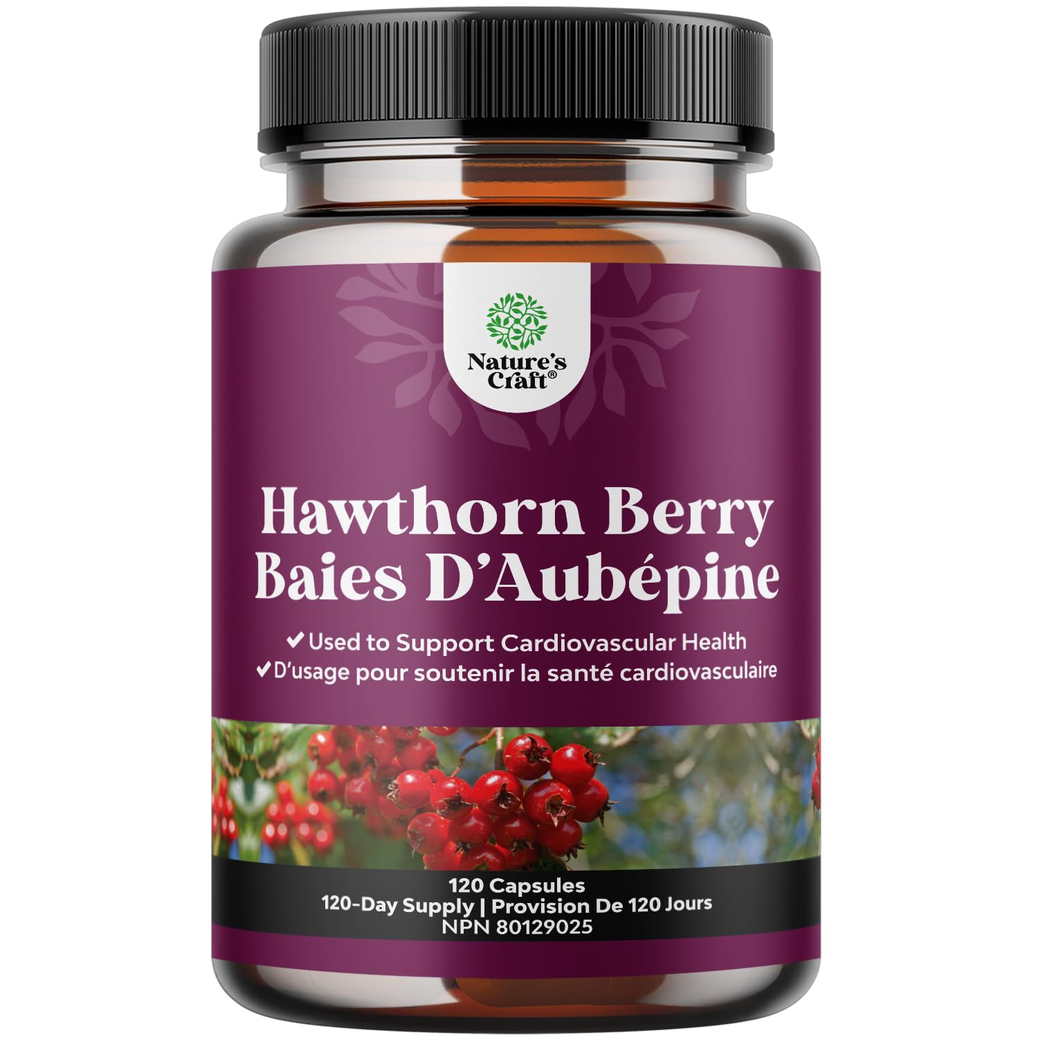 Hawthorn Berry Capsules for Heart Health - Hawthorn Berry Extra Strength 5:1 Extract for Heart Health - Non-GMO 3rd-Party Tested & Vegetarian - Fruit d’Aubépine 120 Capsules - (2 Month Supply)