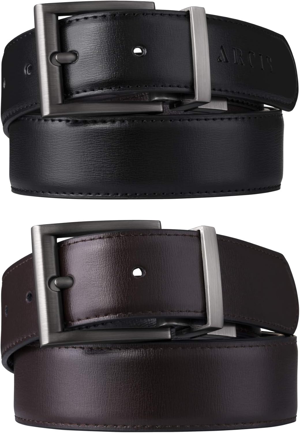 Reversible Belts for Men, Black and Brown - Cowhide Minimalist Belt for Work or Everyday