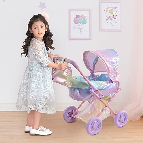 Miniatura 33 de Olivia's Little World - Cochecito de cuna para muñeca de bebé para niños pequeños, cochecito de muñeca para niñas de 3 años o más, Twinkle
