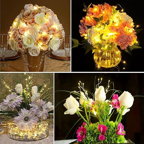 Miniatura 46 de RUICHEN Guirnalda de luces USB de 66 pies, 200 luces LED con interruptor de encendido/apagado (blanco frío, paquete de 2)