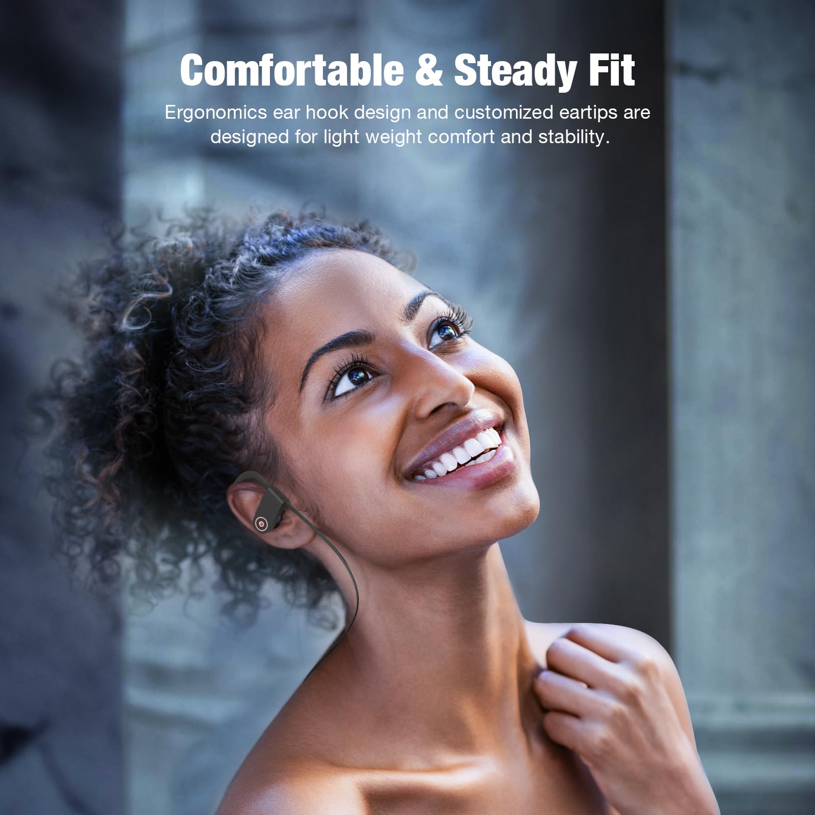 JOYWISE Cuffie Bluetooth, cuffie wireless 16 ore di riproduzione, auricolari wireless con microfono stereo, auricolari in-ear IPX7, impermeabili, cuffie sportive con isolamento acustico per corsa,