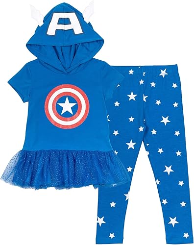 Marvel Vengadores Spider-Man Spider-Gwen Capitán América Camiseta y leggings de cosplay para niñas pequeñas a niños pequeños