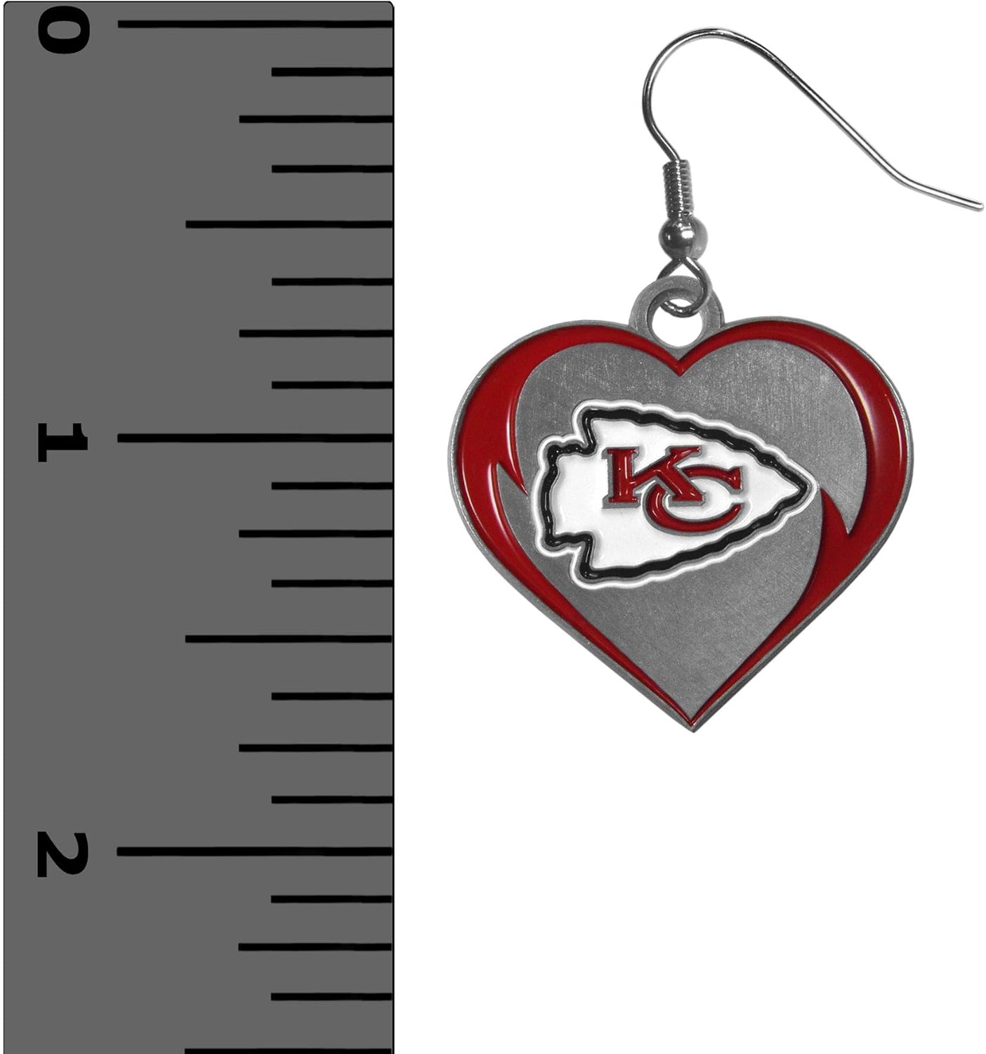 Siskiyou Sports NFL unisex-adult Heart Dangle Earrings - Image 3