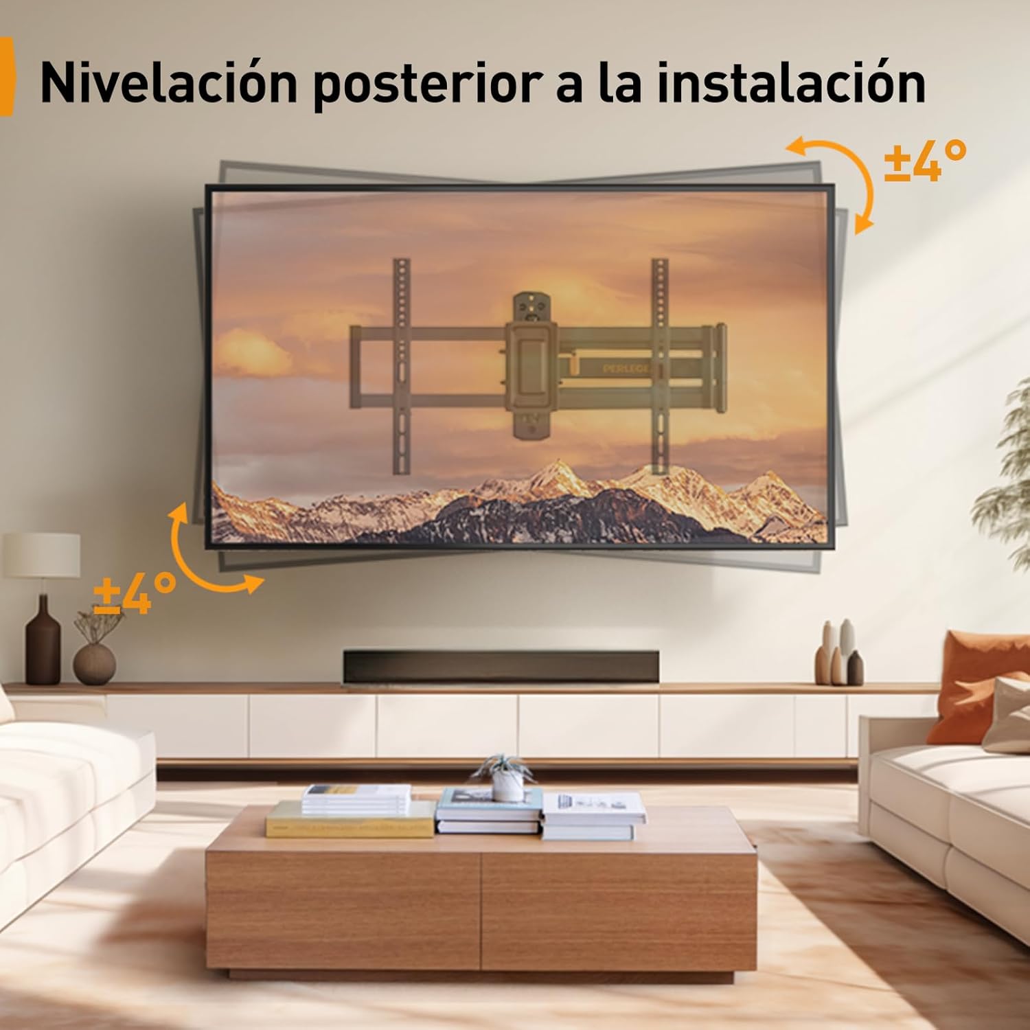 Perlegear Corner TV Wall Mount Long Arm TV Mount Bracket for 32-75 Inch TVs-Full Motion Wall Mount with 32.37” Extension & Swivel Articulating Arm & Tilt, MAX VESA 600x400mm, Holds up to 100 lbs - Image 5