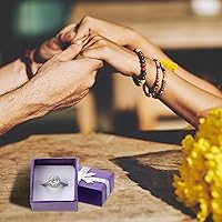 Vista 3 de Bucherry 72 cajas de anillos de 1.6 x 1.6 pulgadas, caja de joyería de cartón duro con lazo de cinta, pequeñas cajas de regalo para pequeñas