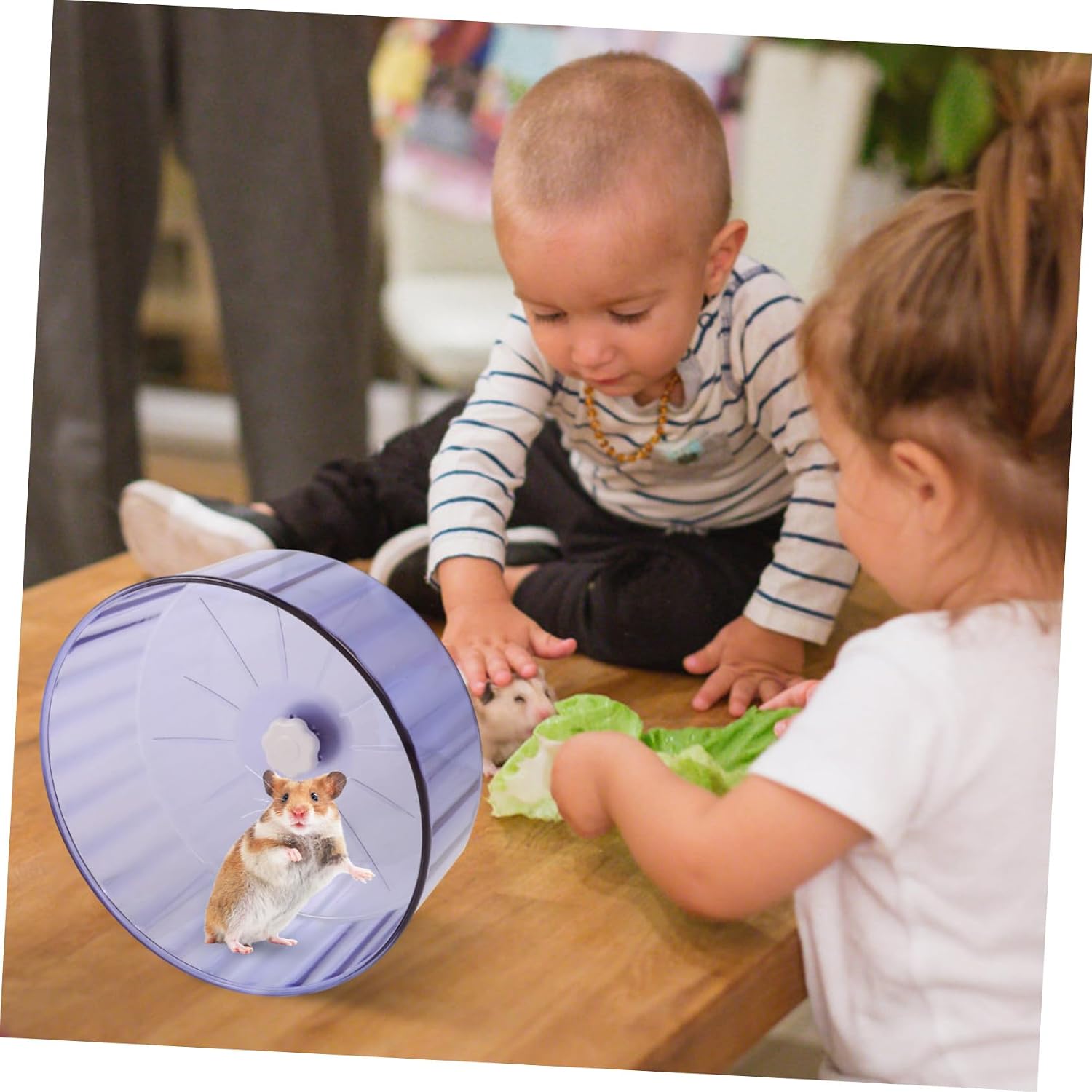 Silent Hamster Running Wheel with Dual Bearings Animal Exerciser for Hamsters Rats Mice Quiet Crystal Purple Exercise for Cage Encourages Activity and Stylish Pet Accessory