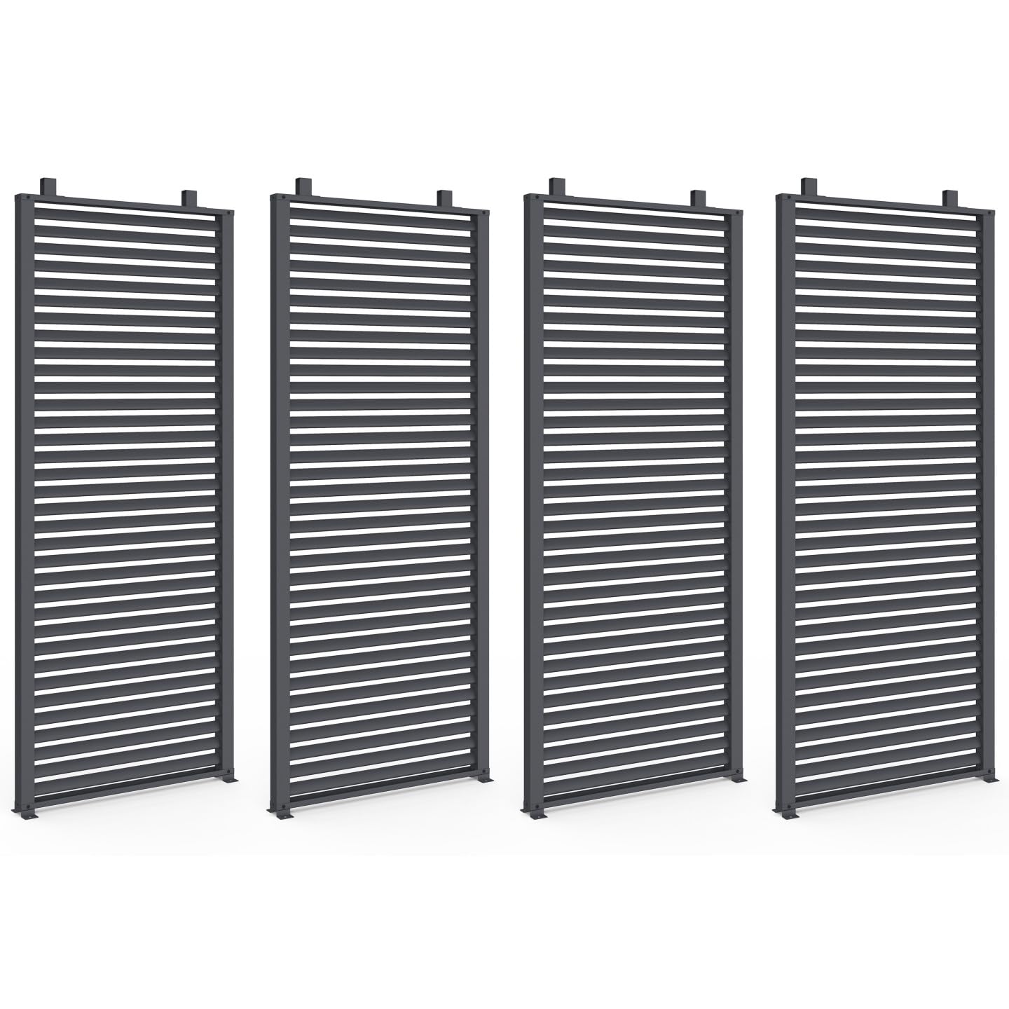 IDMarket - Pergola bioclimatique Lames orientables Acier 3x4 M avec persiennes Horizontales Gris Anthracite