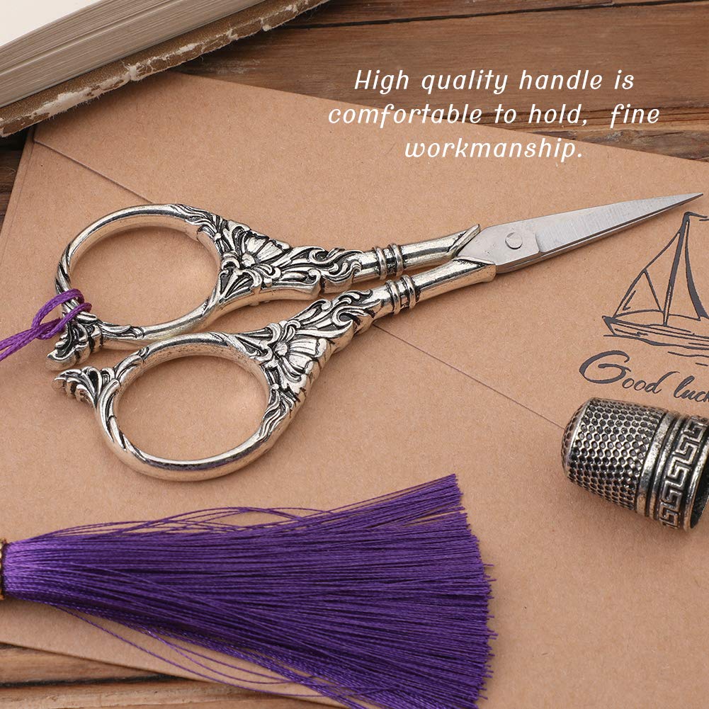 Stainless Steel Horse Design Embroidery Scissors - 4.7" Retro Style For Sewing & Crafting - View #9
