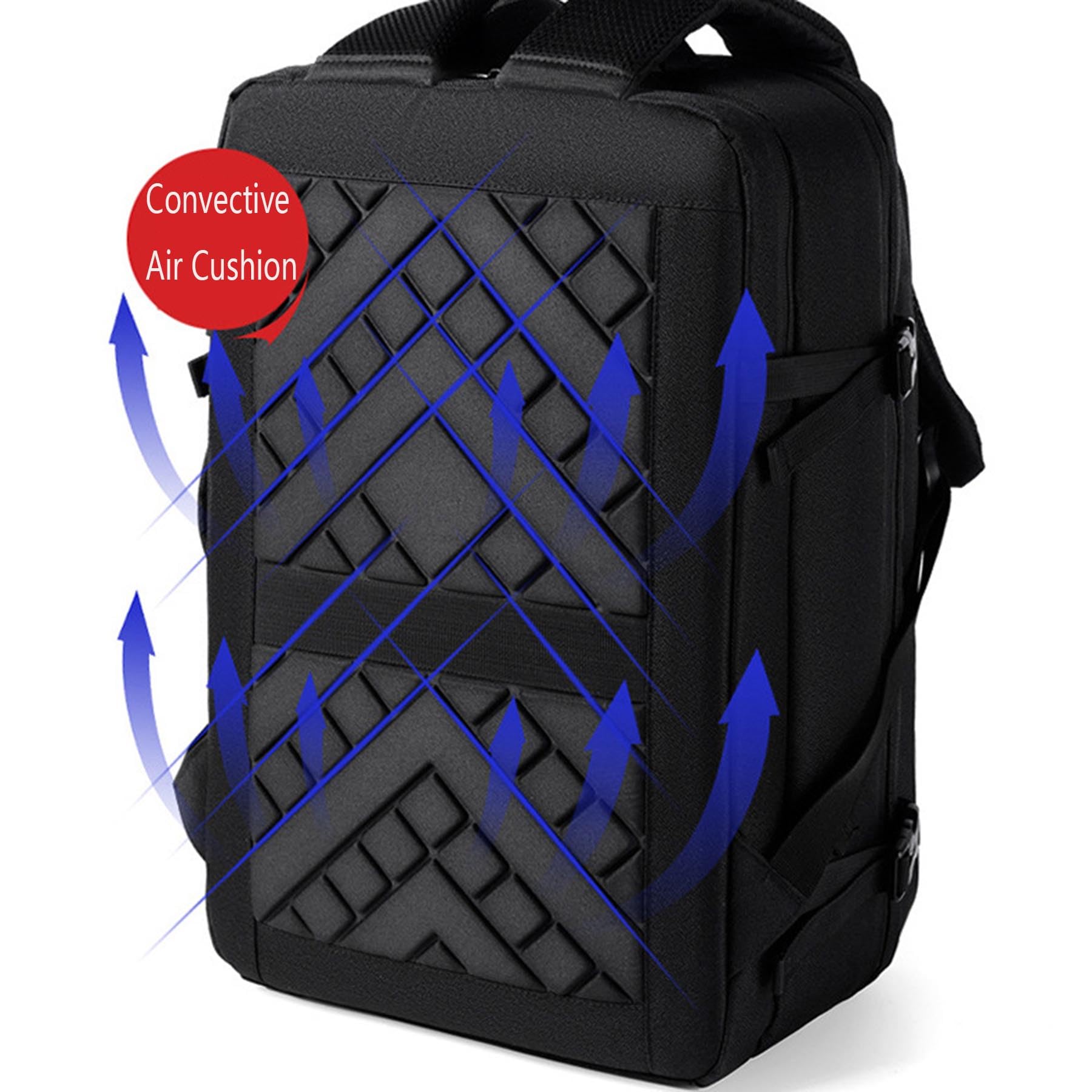 Zaino da viaggio multi-tasca per laptop, ampio zaino per viaggi d'affari con fascia per trolley, zaino leggero e impermeabile per pendolari con porta di ricarica USB,Grigio