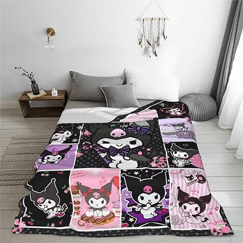 Miniatura 3 de Anime Blanket Throw Blanket Soft Micro Fleece Fuzzy Travel Blanket for Bedroom Living Room Couch Office Car Gift for Kids Women Men All Season
