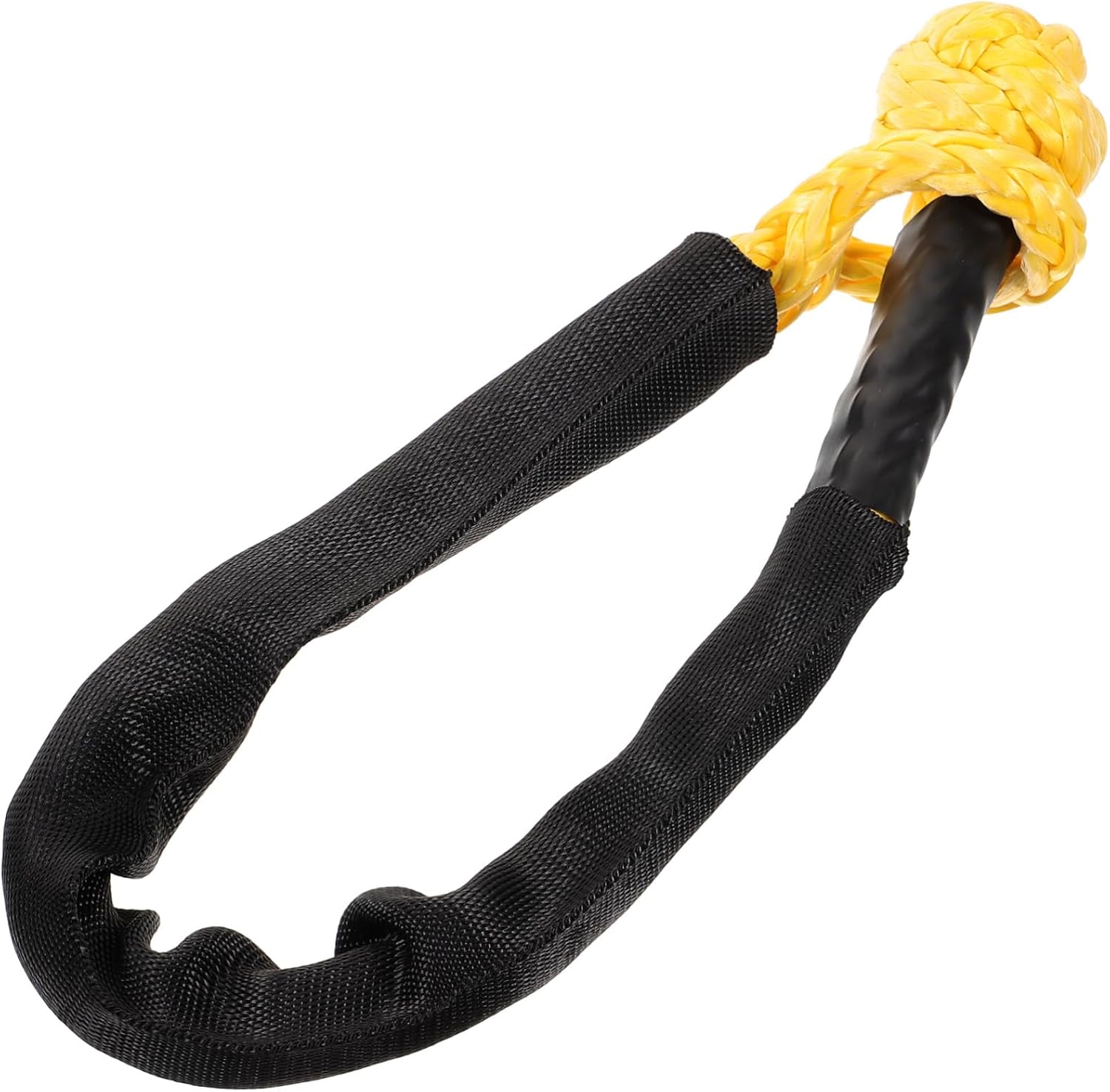 Gatuida Soft Shackle for Tow Rope Tow Shackles Tow Strap Shackles Tow Strap Safemend Security + Synthetic Rope Shackles Tow Hook Connector Shackles Strap Flexible Uhmwpe Winch, 55X0.9CM, Black