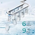 EUHOMY Countertop Ice Maker Machine with Handle, 26.4lbs Per Day, 9 Ice Cubes Ready in 6 Mins, Auto-Cleaning Portable Ice Maker with Basket and Scoop, for Home/Kitchen/Camping/RV (Black)