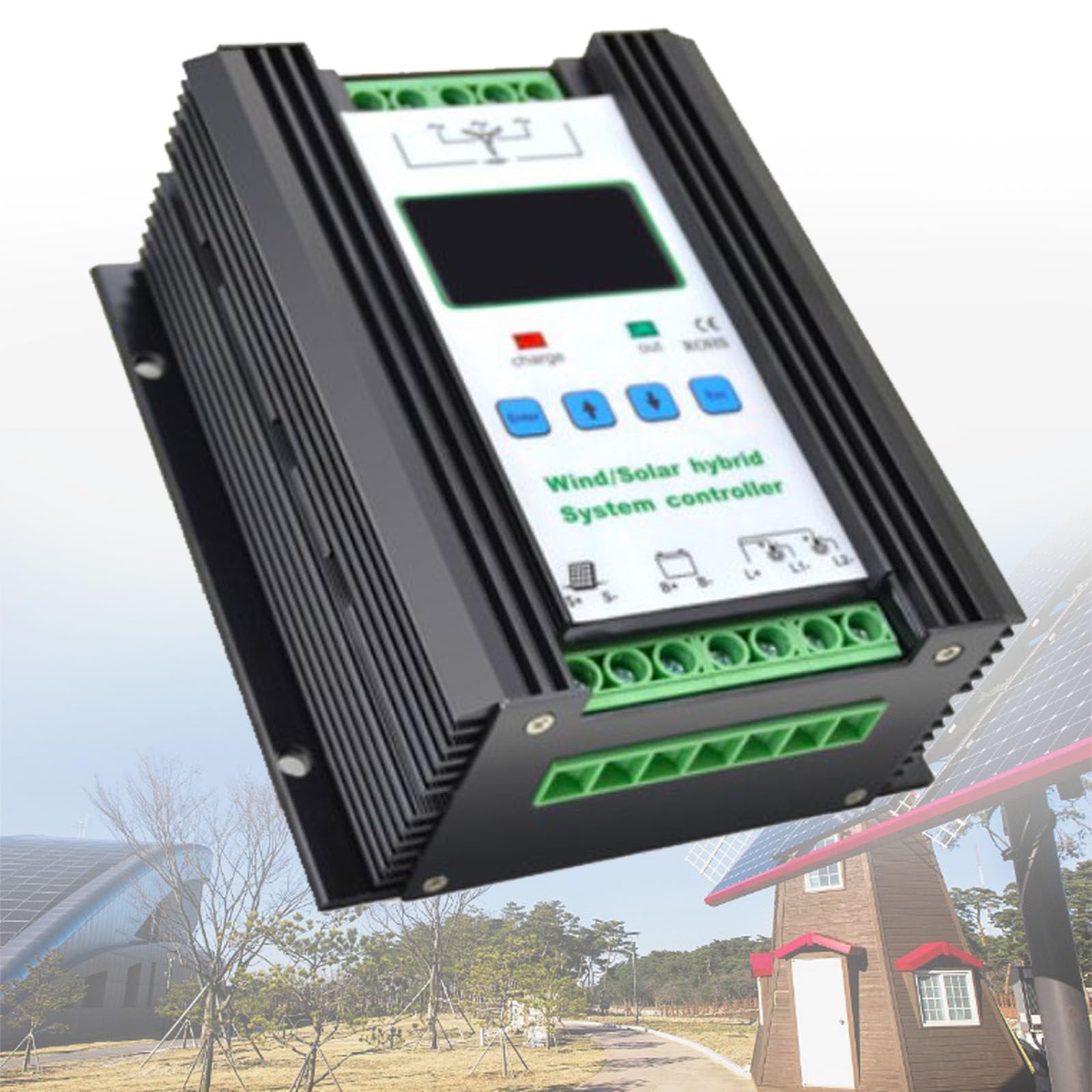 Saclmd Wind Solar Hybrid Charging Controller For 5000W,6000W,8000W,10000W,12000W Wind And Solar Panel Systems,Hybrid Mppt Charging Boost Controller With Boost Function,12V-5000W